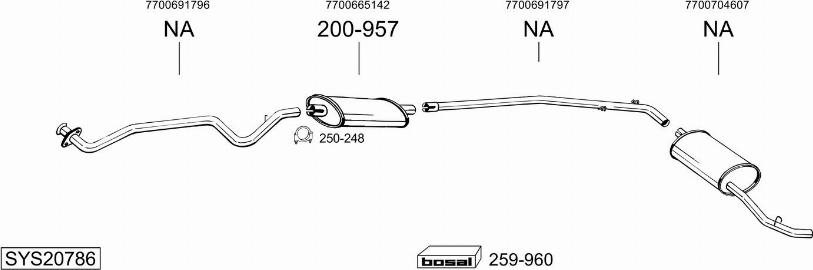 Bosal SYS20786 - Sistem de esapament - allinparts.ro