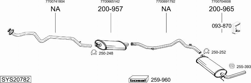 Bosal SYS20782 - Sistem de esapament - allinparts.ro