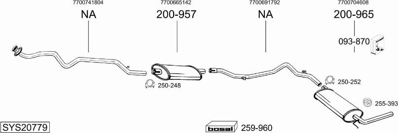 Bosal SYS20779 - Sistem de esapament - allinparts.ro