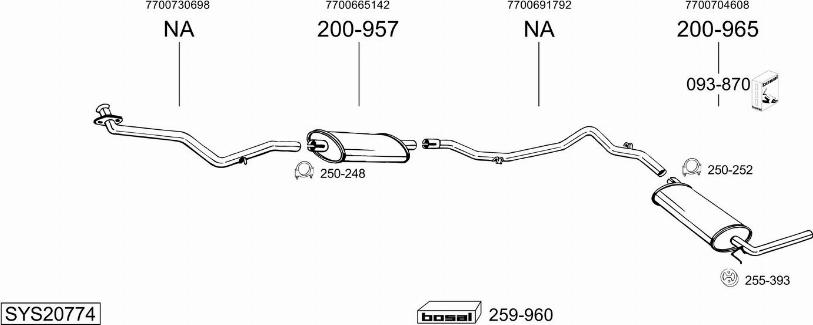 Bosal SYS20774 - Sistem de esapament - allinparts.ro