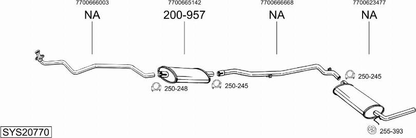 Bosal SYS20770 - Sistem de esapament allinparts.ro