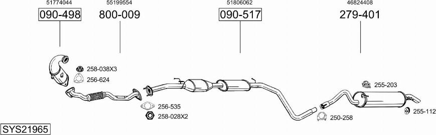Bosal SYS21965 - Sistem de esapament allinparts.ro