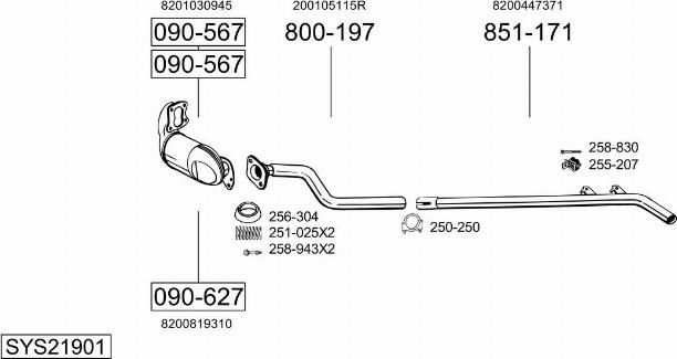 Bosal SYS21901 - Sistem de esapament - allinparts.ro