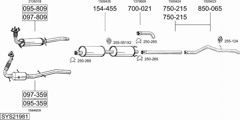 Bosal SYS21981 - Sistem de esapament - allinparts.ro