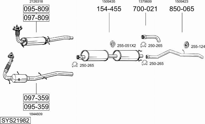 Bosal SYS21982 - Sistem de esapament - allinparts.ro