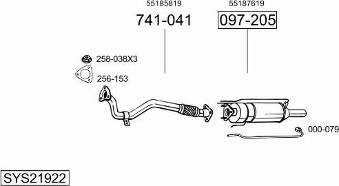 Bosal SYS21922 - Sistem de esapament - allinparts.ro