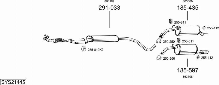 Bosal SYS21445 - Sistem de esapament - allinparts.ro