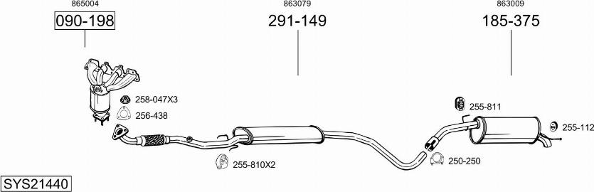 Bosal SYS21440 - Sistem de esapament - allinparts.ro