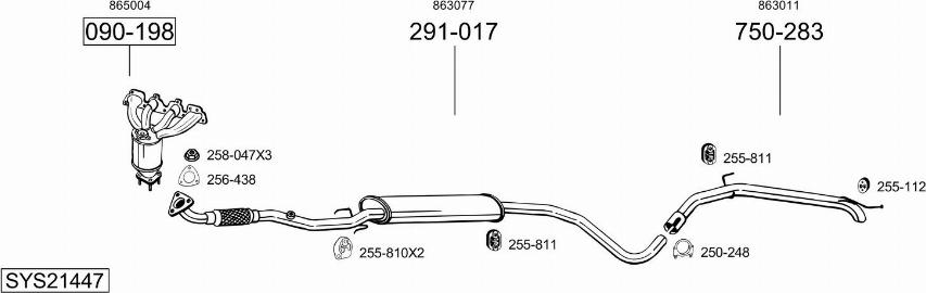 Bosal SYS21447 - Sistem de esapament - allinparts.ro