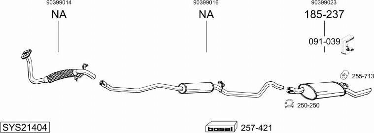 Bosal SYS21404 - Sistem de esapament - allinparts.ro