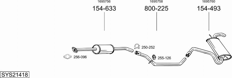 Bosal SYS21418 - Sistem de esapament allinparts.ro