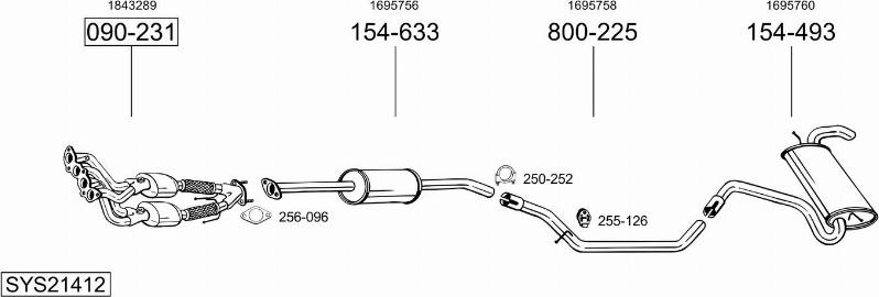 Bosal SYS21412 - Sistem de esapament - allinparts.ro