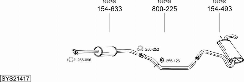 Bosal SYS21417 - Sistem de esapament allinparts.ro