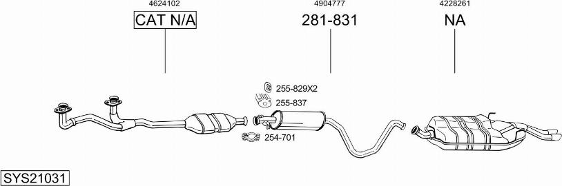 Bosal SYS21031 - Sistem de esapament - allinparts.ro