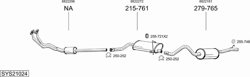 Bosal SYS21024 - Sistem de esapament allinparts.ro