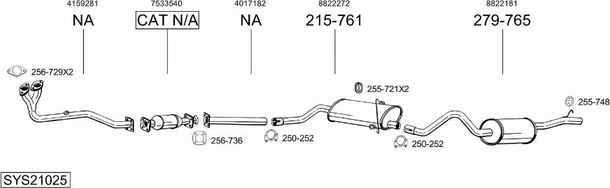 Bosal SYS21025 - Sistem de esapament allinparts.ro