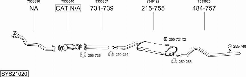 Bosal SYS21020 - Sistem de esapament - allinparts.ro