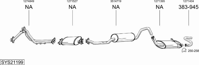 Bosal SYS21199 - Sistem de esapament - allinparts.ro