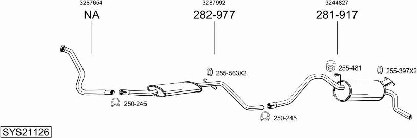 Bosal SYS21126 - Sistem de esapament - allinparts.ro