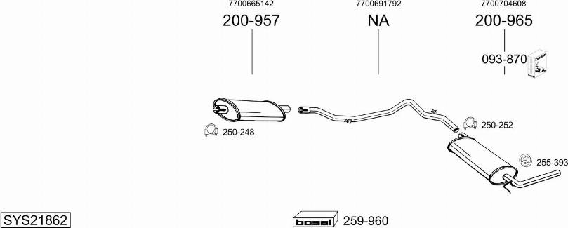Bosal SYS21862 - Sistem de esapament - allinparts.ro