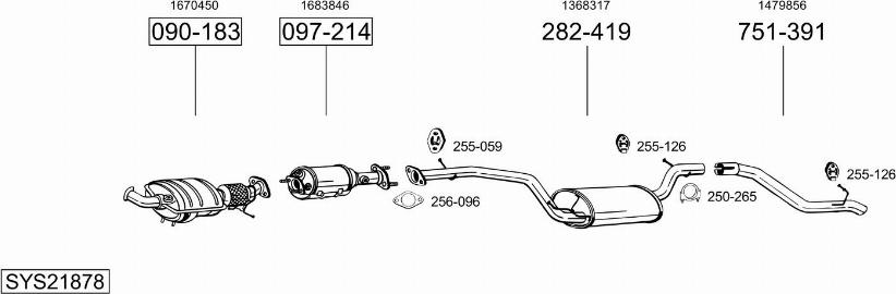 Bosal SYS21878 - Sistem de esapament - allinparts.ro