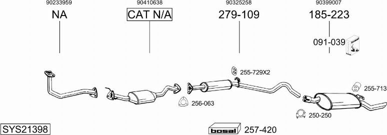 Bosal SYS21398 - Sistem de esapament - allinparts.ro