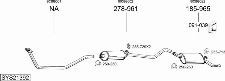 Bosal SYS21392 - Sistem de esapament - allinparts.ro