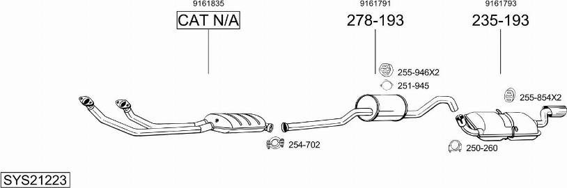 Bosal SYS21223 - Sistem de esapament - allinparts.ro