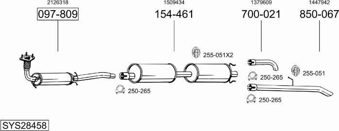 Bosal SYS28458 - Sistem de esapament - allinparts.ro