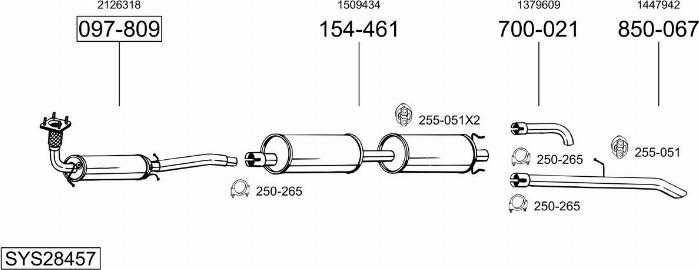 Bosal SYS28457 - Sistem de esapament - allinparts.ro