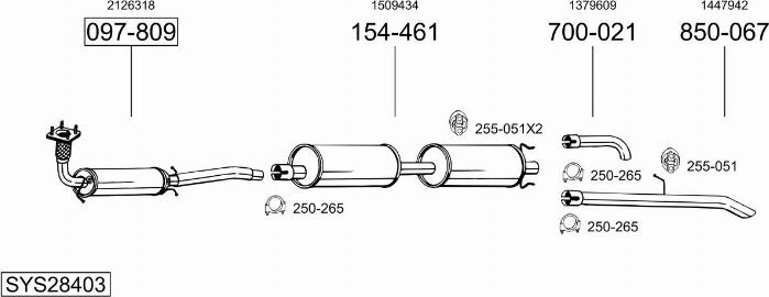 Bosal SYS28403 - Sistem de esapament allinparts.ro