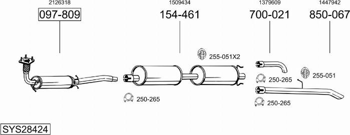 Bosal SYS28424 - Sistem de esapament - allinparts.ro