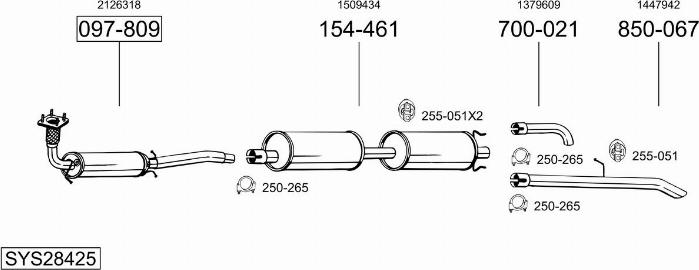 Bosal SYS28425 - Sistem de esapament - allinparts.ro