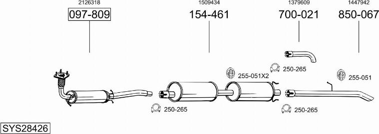 Bosal SYS28426 - Sistem de esapament allinparts.ro