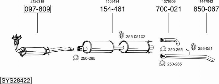 Bosal SYS28422 - Sistem de esapament allinparts.ro