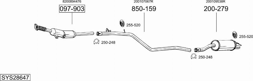 Bosal SYS28647 - Sistem de esapament - allinparts.ro