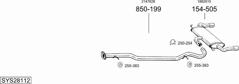 Bosal SYS28112 - Sistem de esapament - allinparts.ro