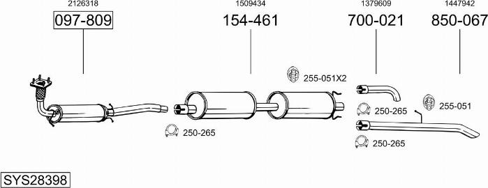 Bosal SYS28398 - Sistem de esapament allinparts.ro