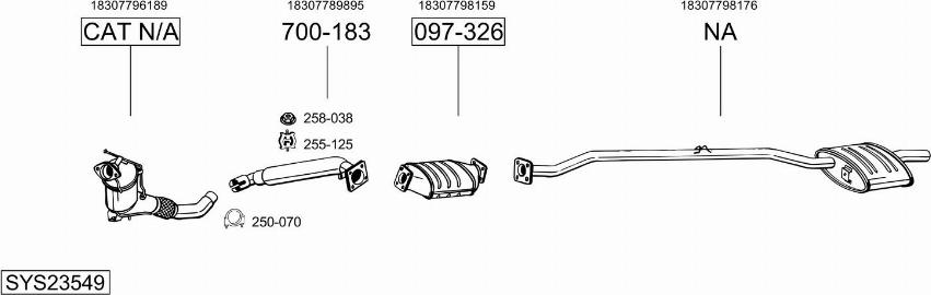 Bosal SYS23549 - Sistem de esapament - allinparts.ro