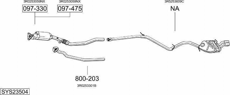 Bosal SYS23504 - Sistem de esapament - allinparts.ro