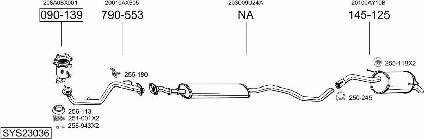 Bosal SYS23036 - Sistem de esapament allinparts.ro