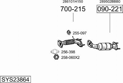 Bosal SYS23864 - Sistem de esapament allinparts.ro