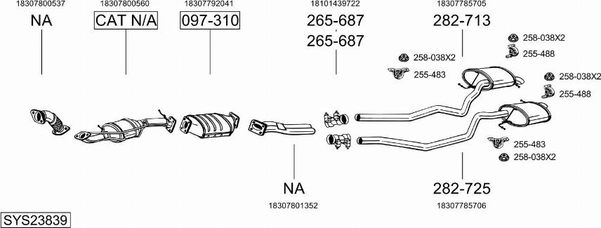 Bosal SYS23839 - Sistem de esapament - allinparts.ro