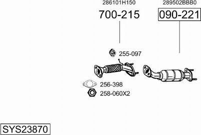 Bosal SYS23870 - Sistem de esapament allinparts.ro