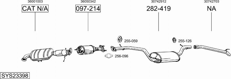 Bosal SYS23398 - Sistem de esapament allinparts.ro