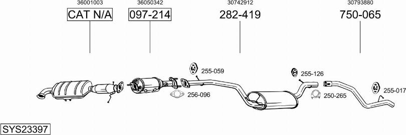 Bosal SYS23397 - Sistem de esapament - allinparts.ro