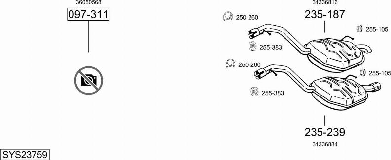 Bosal SYS23759 - Sistem de esapament allinparts.ro