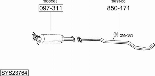 Bosal SYS23764 - Sistem de esapament - allinparts.ro