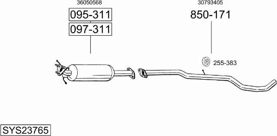 Bosal SYS23765 - Sistem de esapament - allinparts.ro