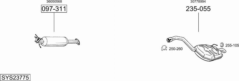 Bosal SYS23775 - Sistem de esapament - allinparts.ro